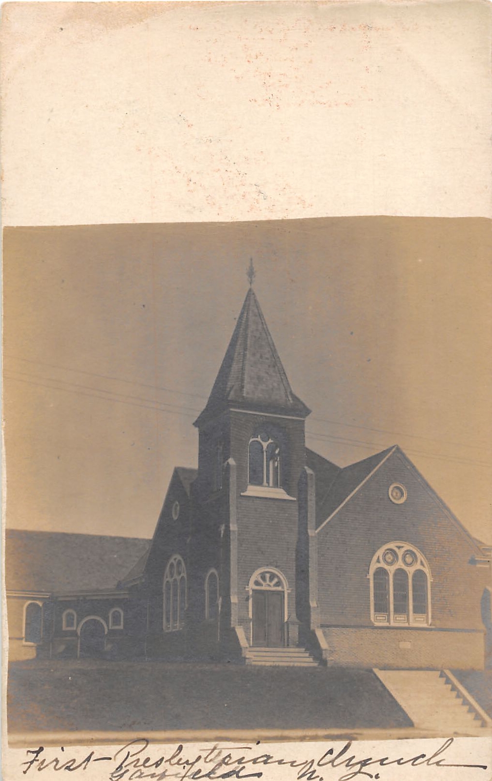 J55/ Garfield New Jersey RPPC Postcard c1910 First Presbyterian Church 22 J55/ Garfield New Jersey RPPC Postcard c1910 First Presbyterian Church 22