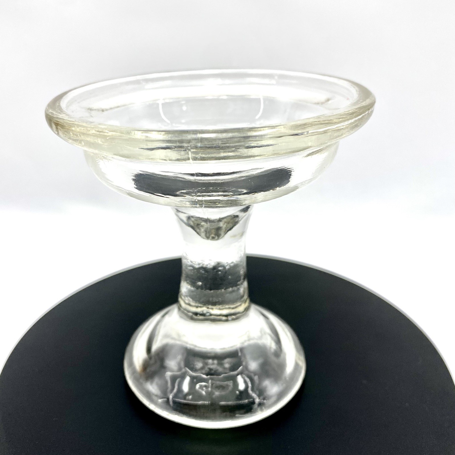 Vintage Clear Glass Fairy Lamp Pedestal Base Only - Fits LE Smith PartyLite 3.5\