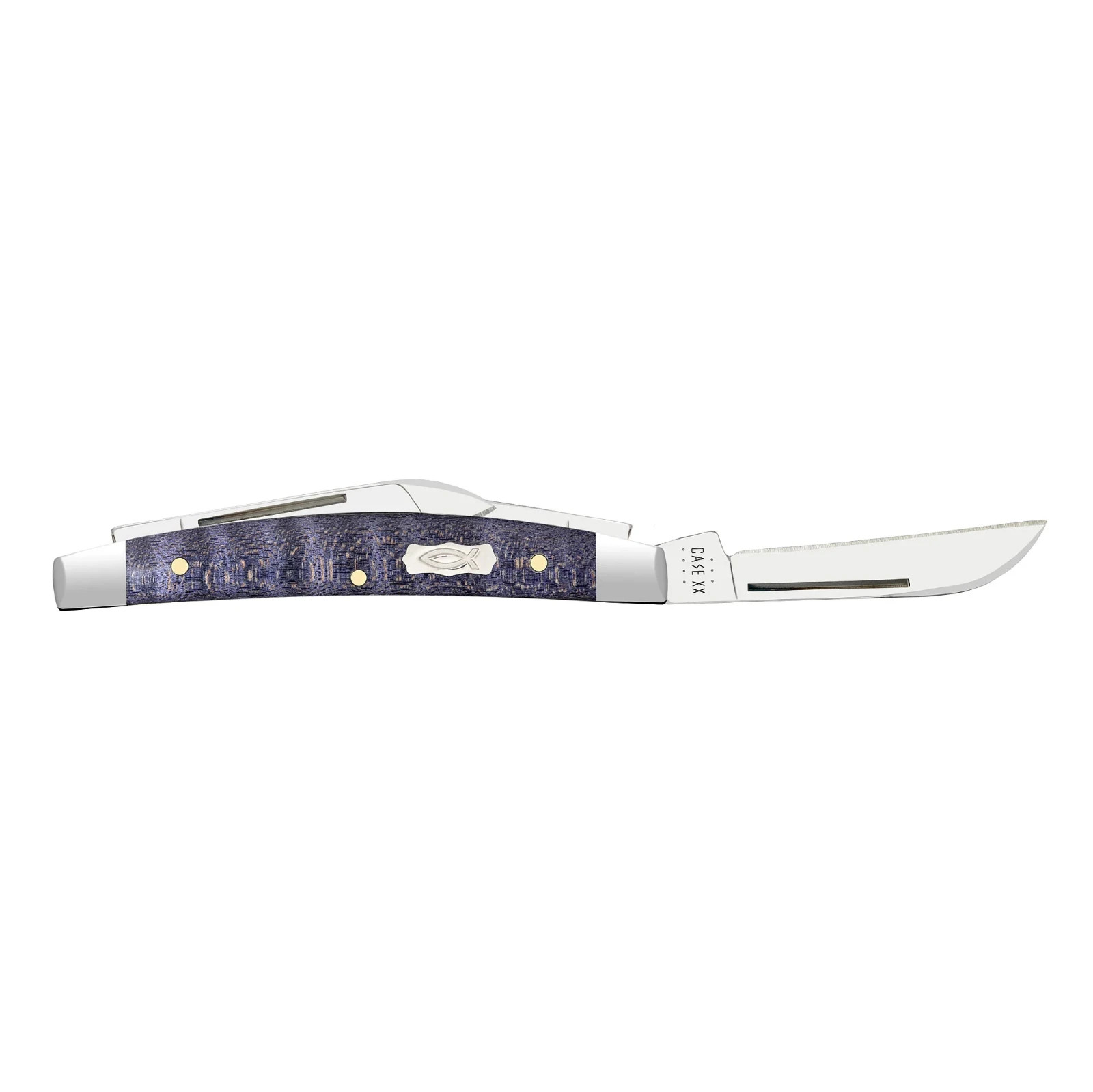 Case XX 80548 Small Congress Purple Curly Maple 4-Blade Stainless Pocket Knife
