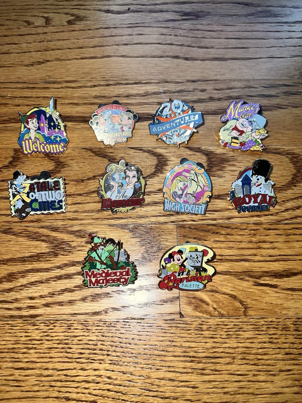 NEW 10 Pins Adventures By Disney Pin Trading Set England France ABD 20 Years