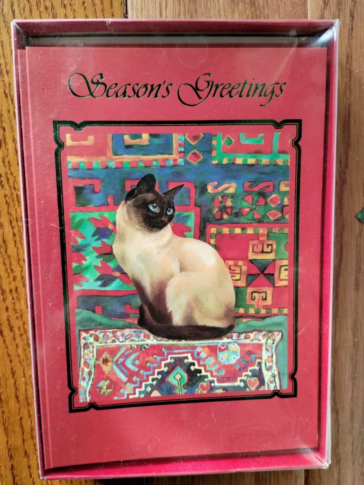 Vintage Renaissance Recycled Greeting Cards  BOX OF 15  Christmas  Siamese Cat