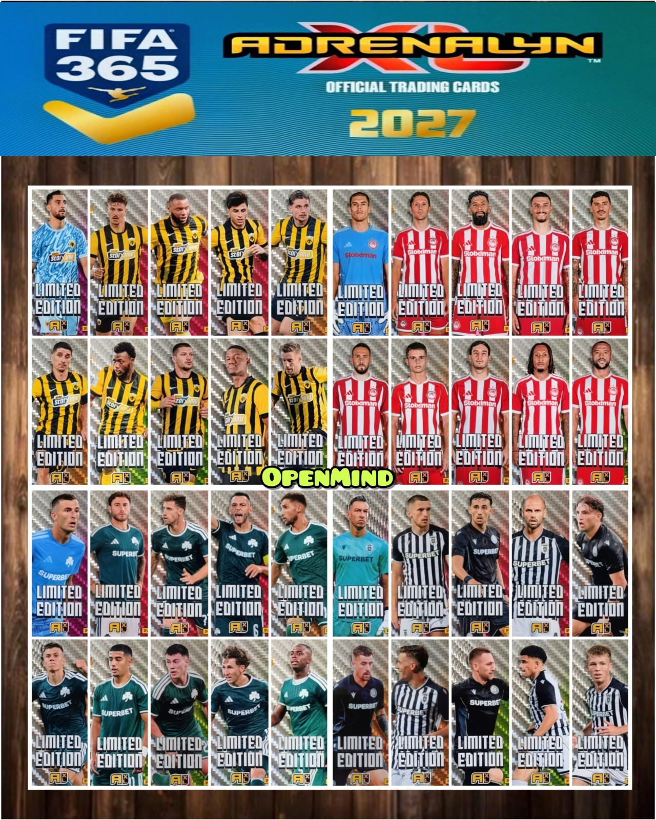 PANINI FIFA 365 2027 - FULL SET 40 LIMITED AEK, OLYMPIACOS, PANATHINAIKOS, PAOK