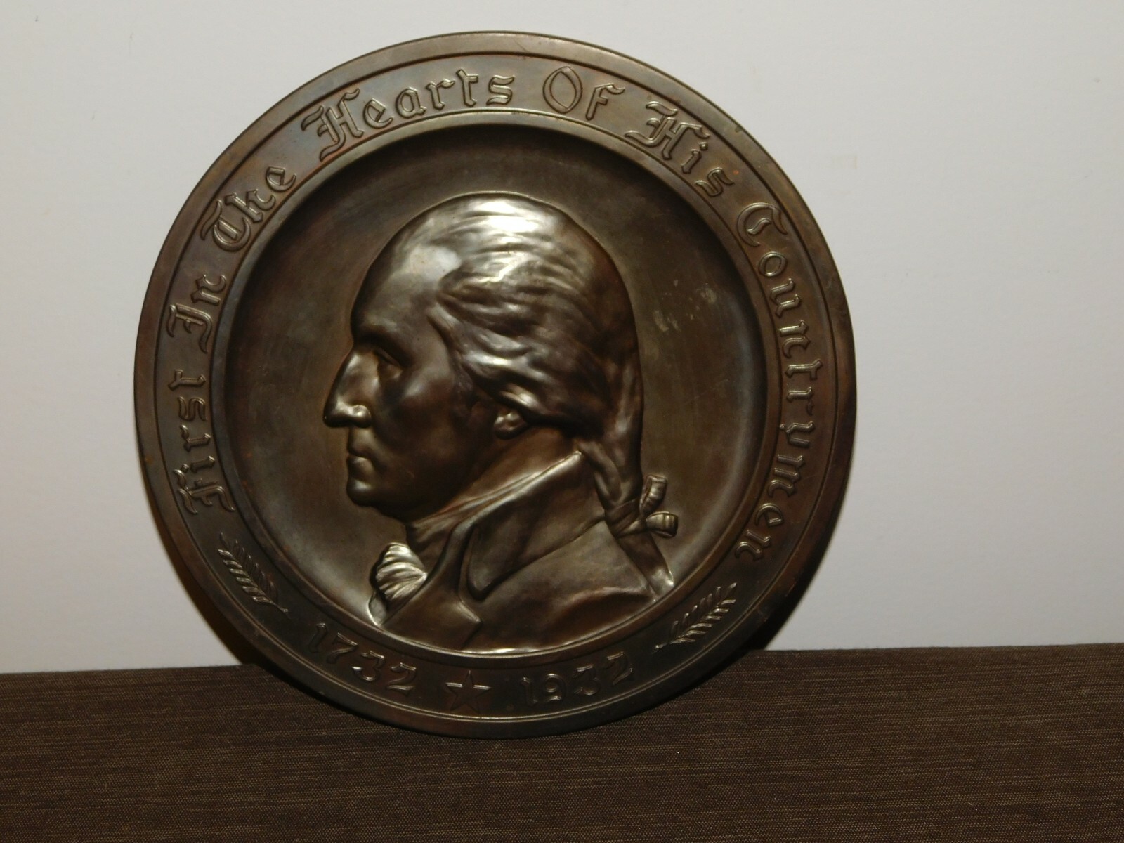 VINTAGE 1932 AUTOMOBILE MUTUAL INS OF AMERICA GORHAM GEORGE WASHINGTON PLAQUE