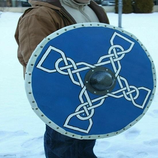 X-MAS GIFT Wood & Metal MEDIEVAL Knight Shield Handcrafted Viking Shield Wood