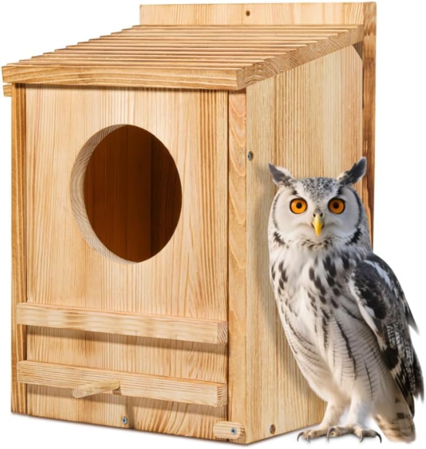 Owl House-Wooden Owl Box,Owl Houses for Outdoors,Suitable for Barn Owl Nesting Owl House-Wooden Owl Box,Owl Houses for Outdoors,Suitable for Barn Owl Nesting