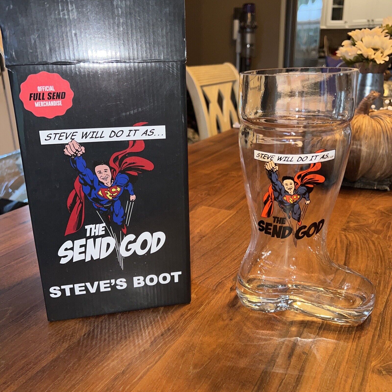 FULL SEND NELK BOYS Steve Will Do It As….The Send God Boot Glass