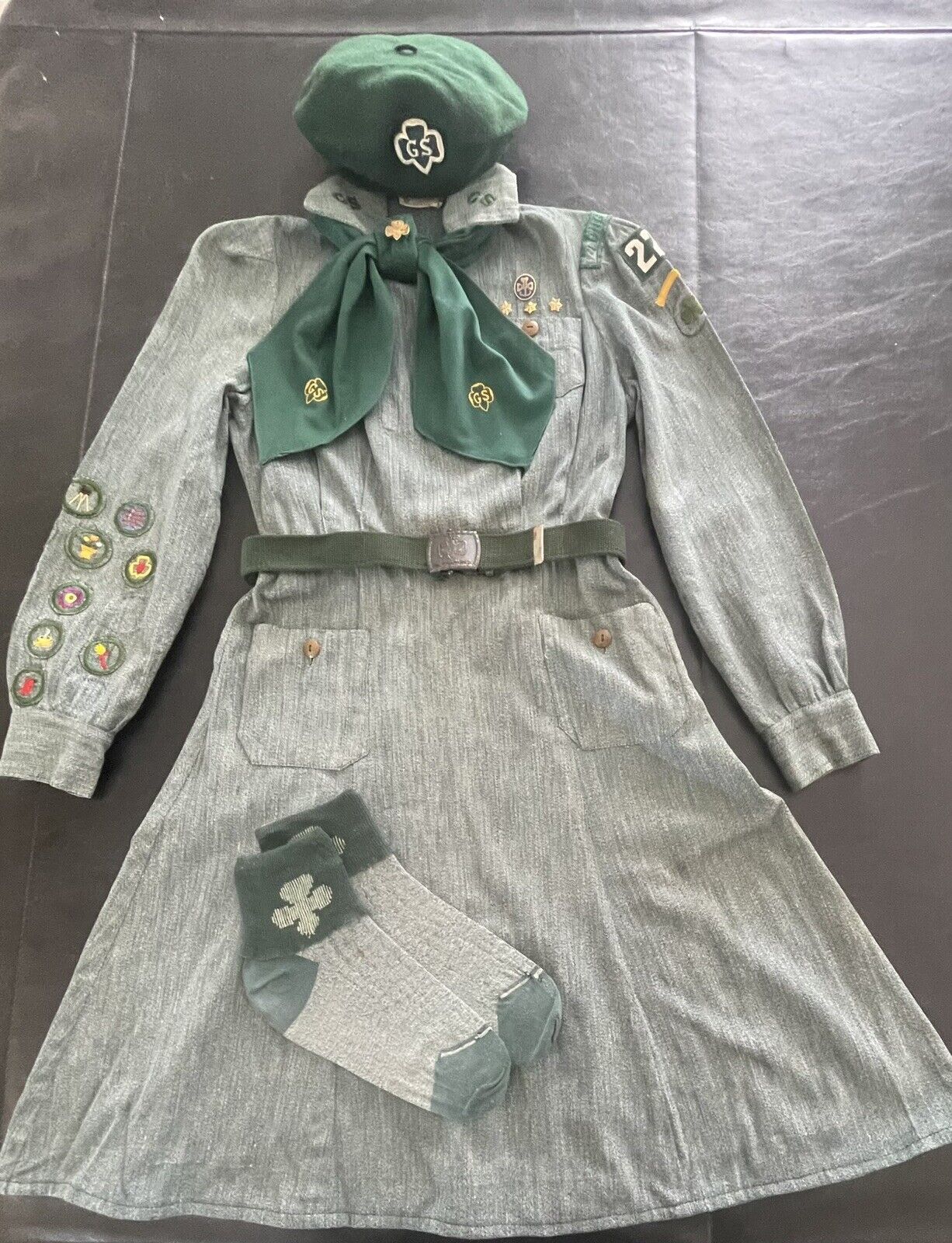 REDUCED RARE 1937-1939 Vintage GIRL SCOUT INTERMEDIATE DRESS UNIFORM TIE BADGES