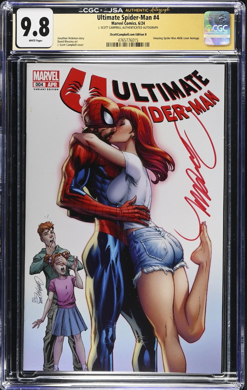 Ultimate Spider-Man #4 J Scott Campbell C Variant CGC/JSA 9.8 - Signed Ultimate Spider-Man #4 J Scott Campbell C Variant CGC/JSA 9.8 - Signed
