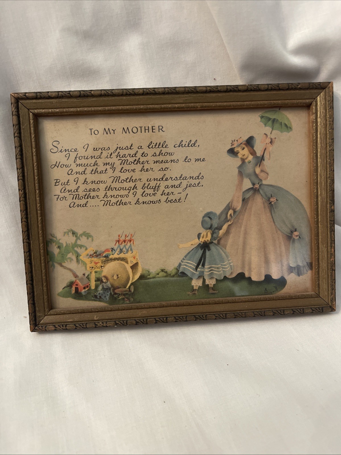 Vintage To My Mother Saying Framed