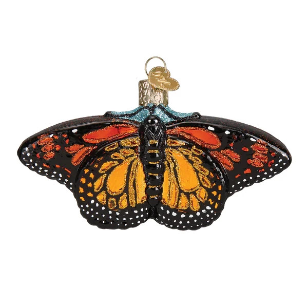 Old World Christmas MONARCH BUTTERFLY (12475) Glass Ornament w/OWC Box