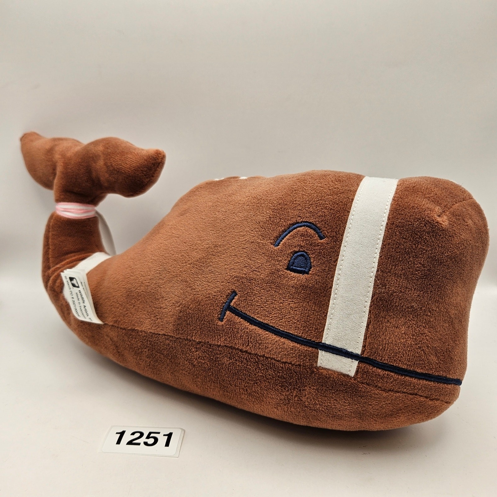 VINEYARD VINES WHALE FOOTBALL MASCOT PLUSH 16 INCHES NWT