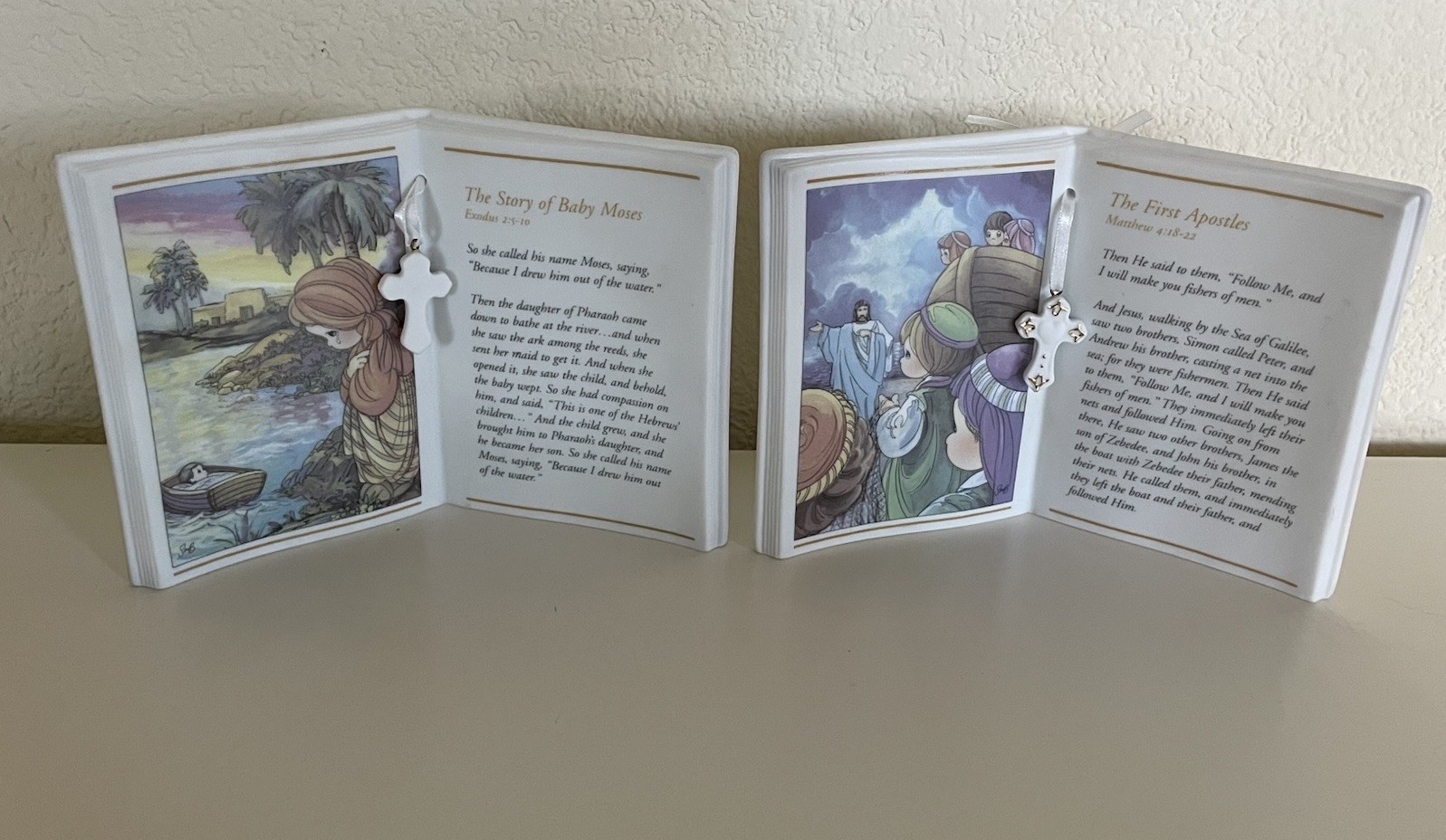 Precious Moments 1998 The Story of Baby Moses & The First Apostles Ceramic Book 
