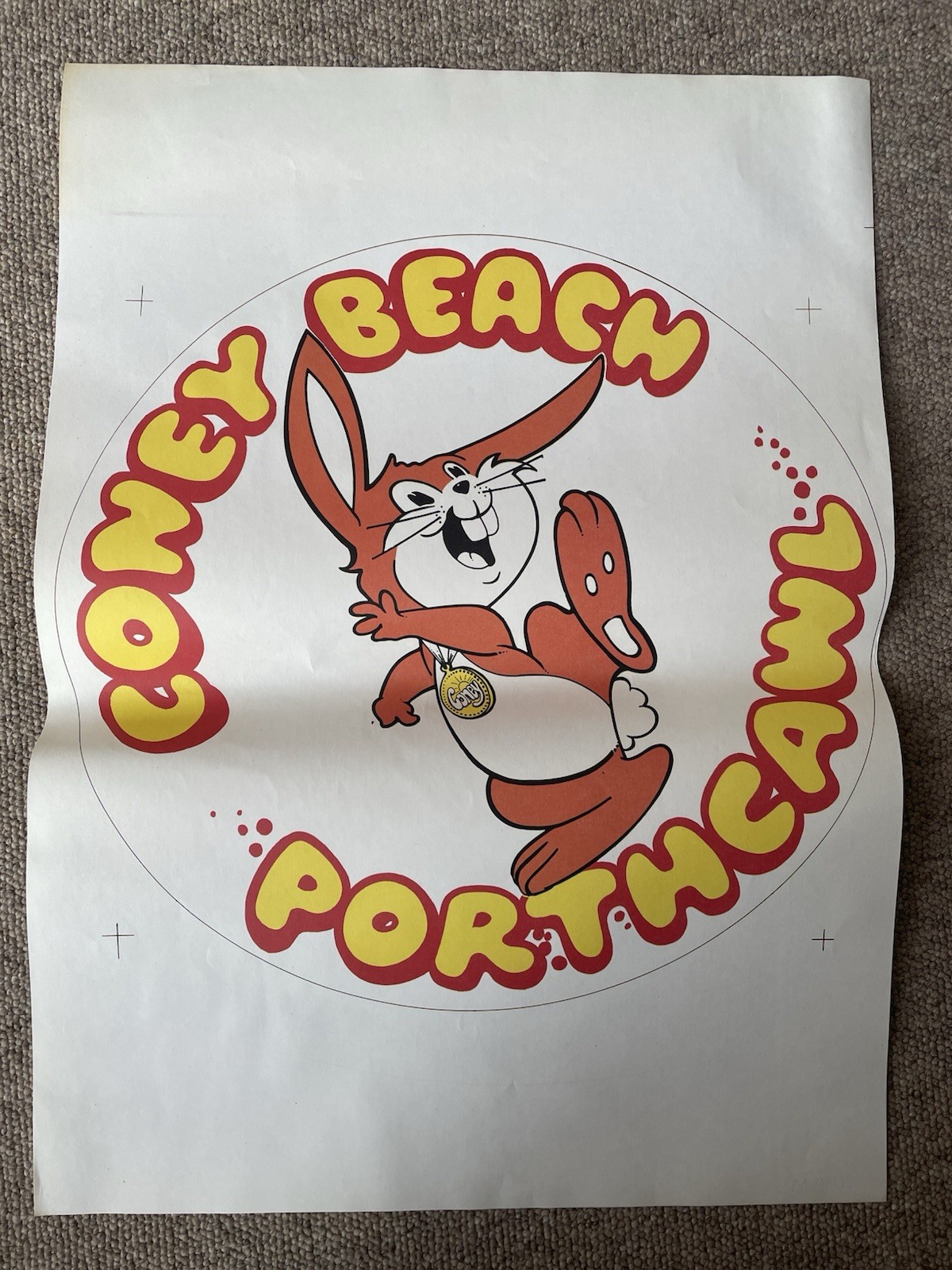 Original Mascot Poster For Coney Beach Park Porthcawl c1950s With Provenance Original Mascot Poster For Coney Beach Park Porthcawl c1950s With Provenance