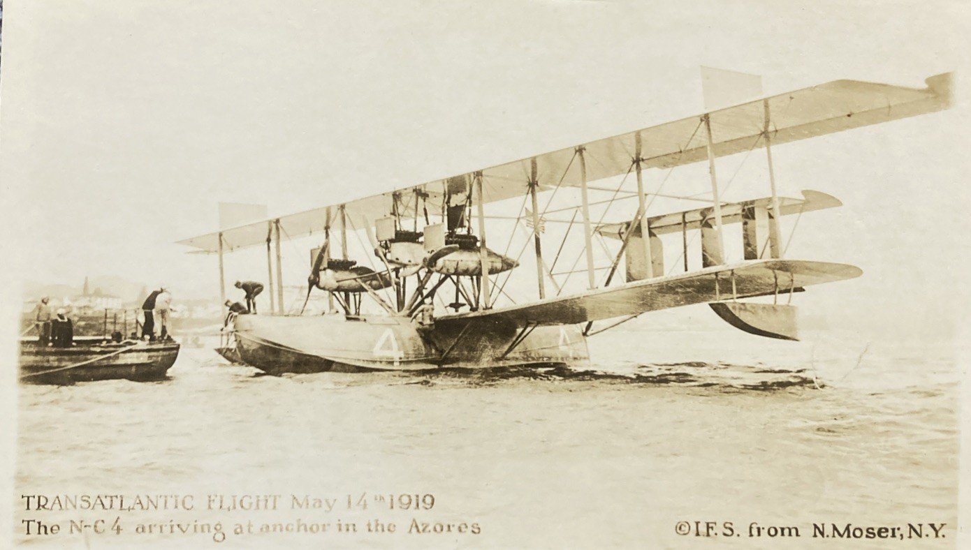 RPPC 1919 Transatlantic Flight NC 4 Arriving At Anchor In The Azores Postcard RPPC 1919 Transatlantic Flight NC 4 Arriving At Anchor In The Azores Postcard