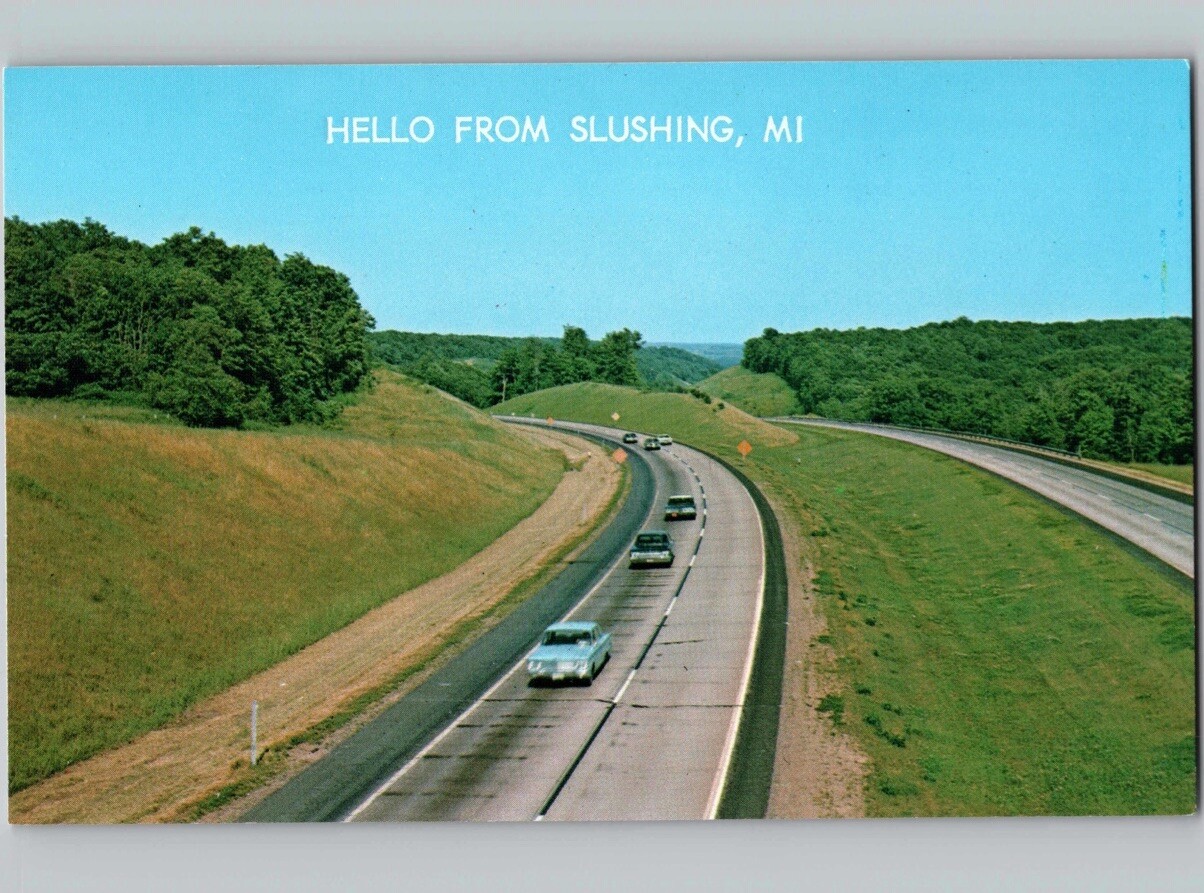c1960 Hello Greetings From Slushing Michigan MI Postcard