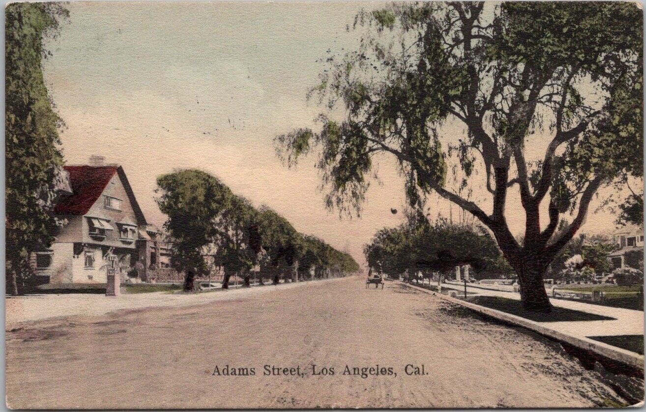 Vintage 1908 LOS ANGELES, California HAND-COLORED Postcard 