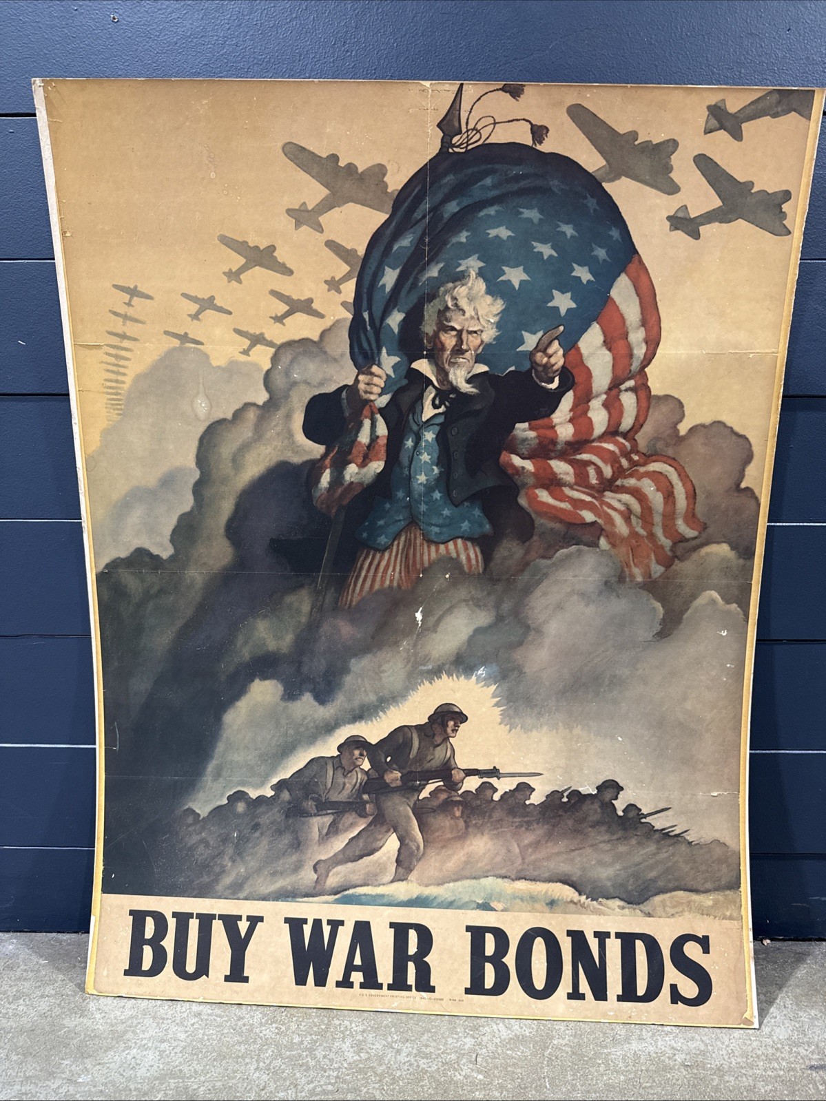 Original US Government Printing Office 1942 Buy War Bonds War Bond Ad WWII