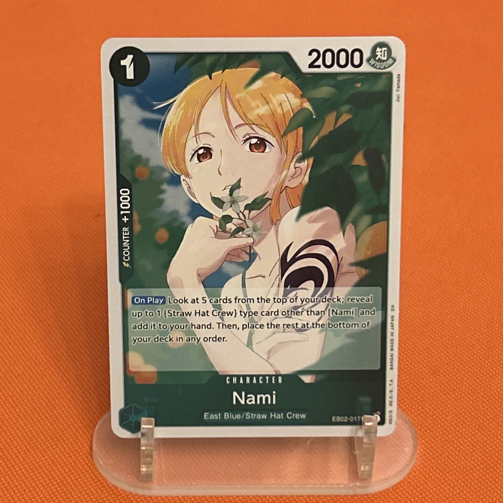 Bandai One Piece CCG Nami Character Regular EN EB02 EB02-017 2000P Cost 1 Bandai One Piece CCG Nami Character Regular EN EB02 EB02-017 2000P Cost 1