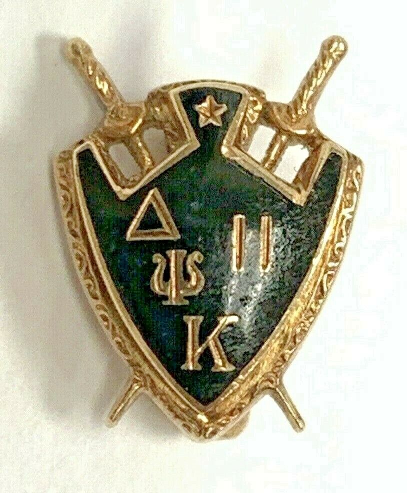 1953 DELTA PSI KAPPA 10K Gold & Enamel Fraternal Crest Fraternity Badge Pin