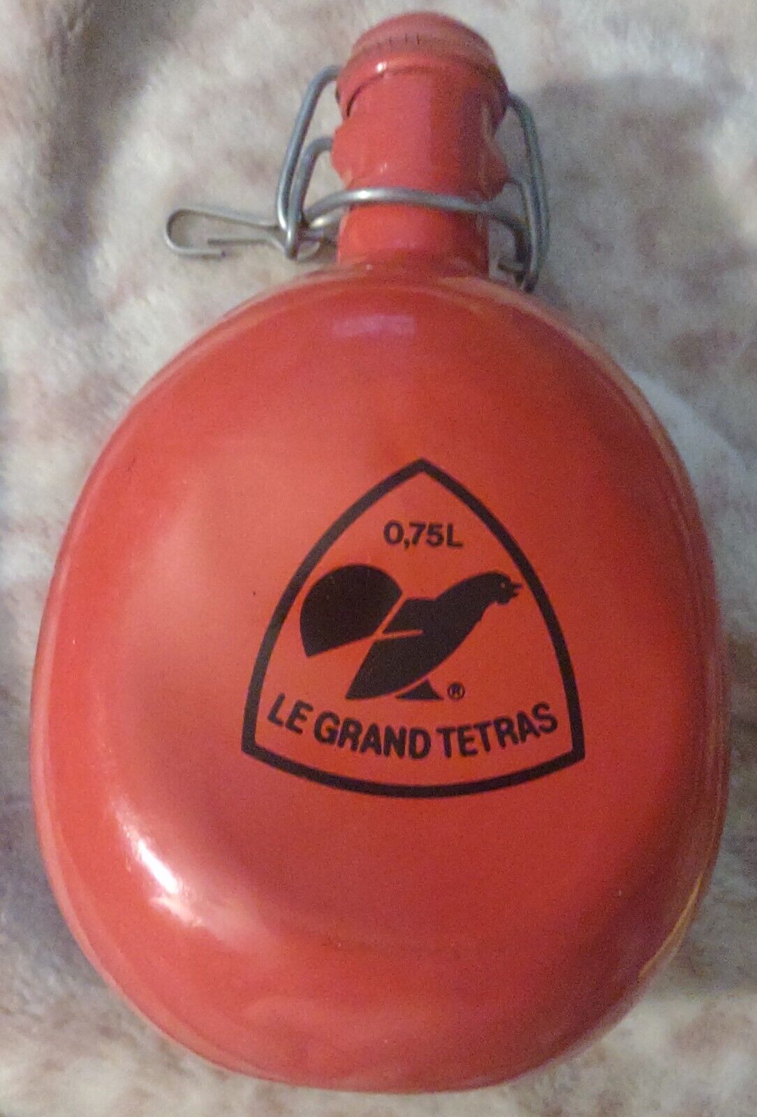 Vintage French Aluminum Red Flask LE GRAND TETRAS 0.75 L See Description 