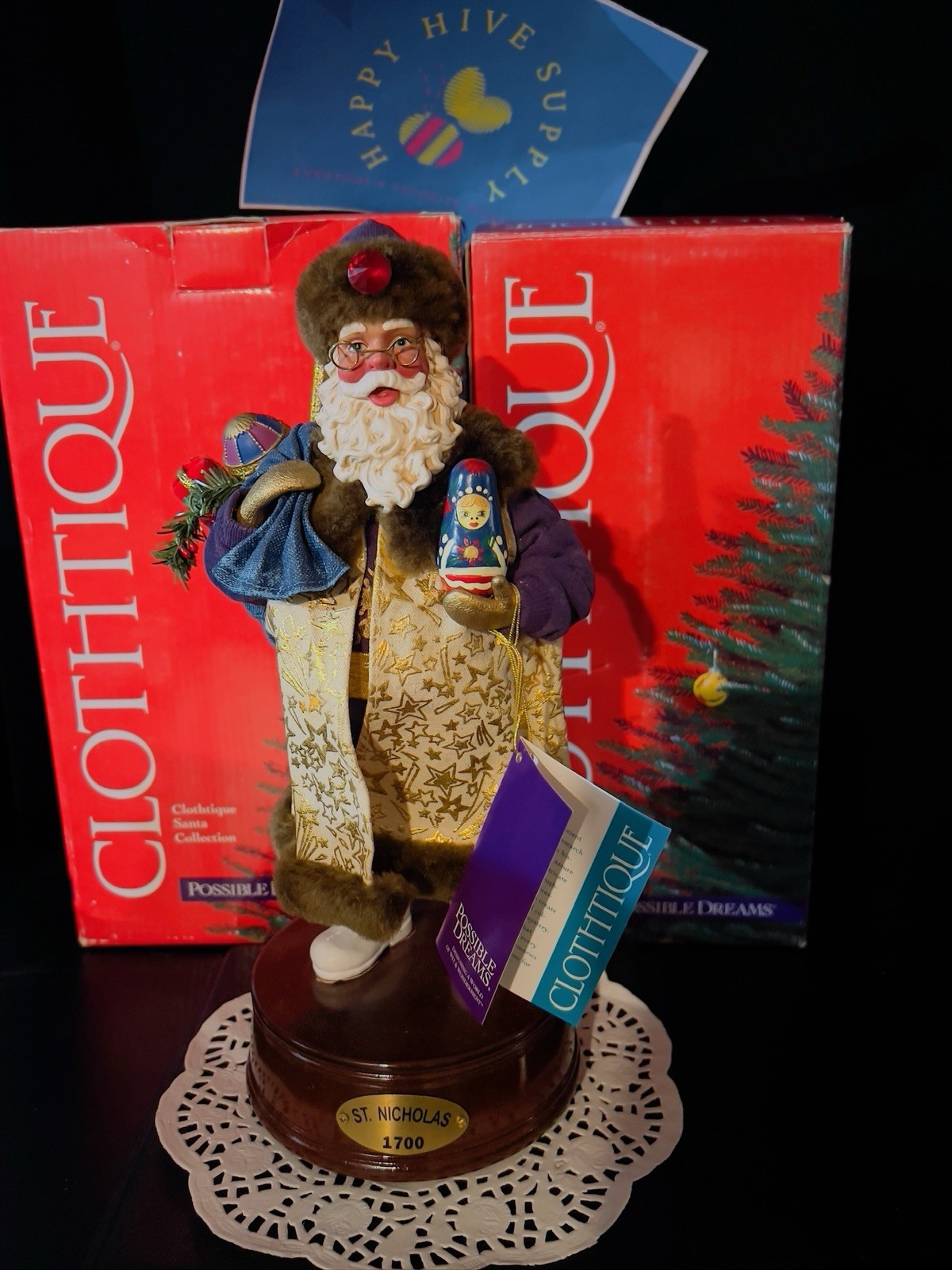 Vintage Possible Dreams Clothtique “Saint Nicholas Circa 1700 Musical” #713686