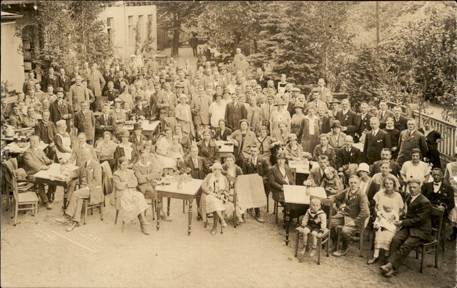 Bautzen Germany Crowd Poses Photographer Schmidt Real Photo Vintage Postcard