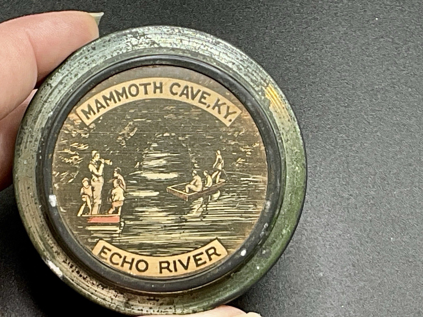 RARE Vintage Mammoth Cave Echo River Metal Souvenir Containee Tin KY
