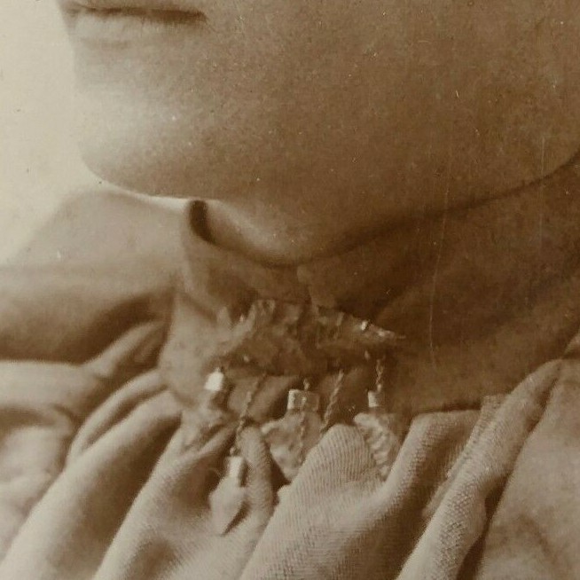 RARE WA Antique Cabinet Card Real Photo Woman Arrowhead Brooch Jewelry UNUSUAL 