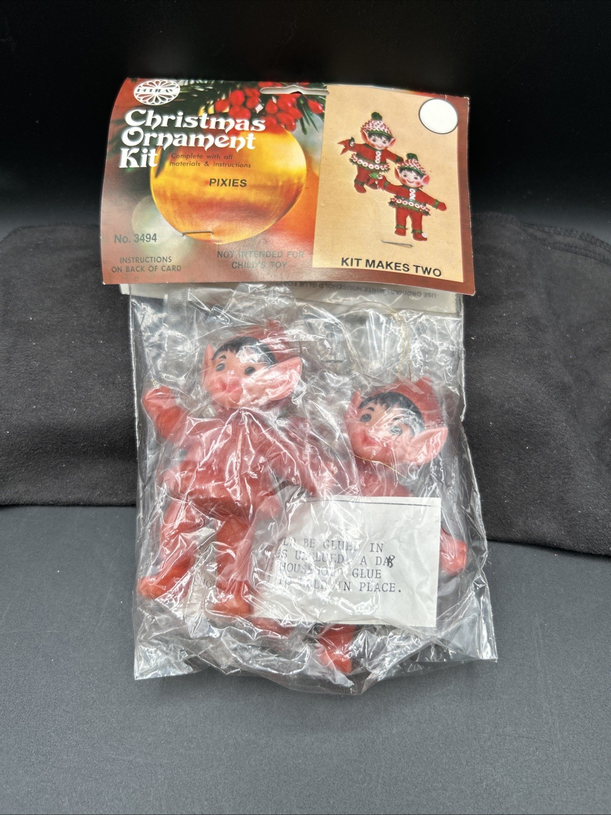 Vintage Christmas Ornament Kit Pixies 3494 Walco MCM Unused Components Sealed Vintage Christmas Ornament Kit Pixies 3494 Walco MCM Unused Components Sealed