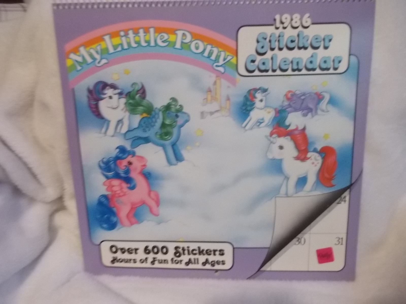 Vintage 1986 My Little Pony Sticker Calendar Complete Hasbro Brown Bigelow 80s