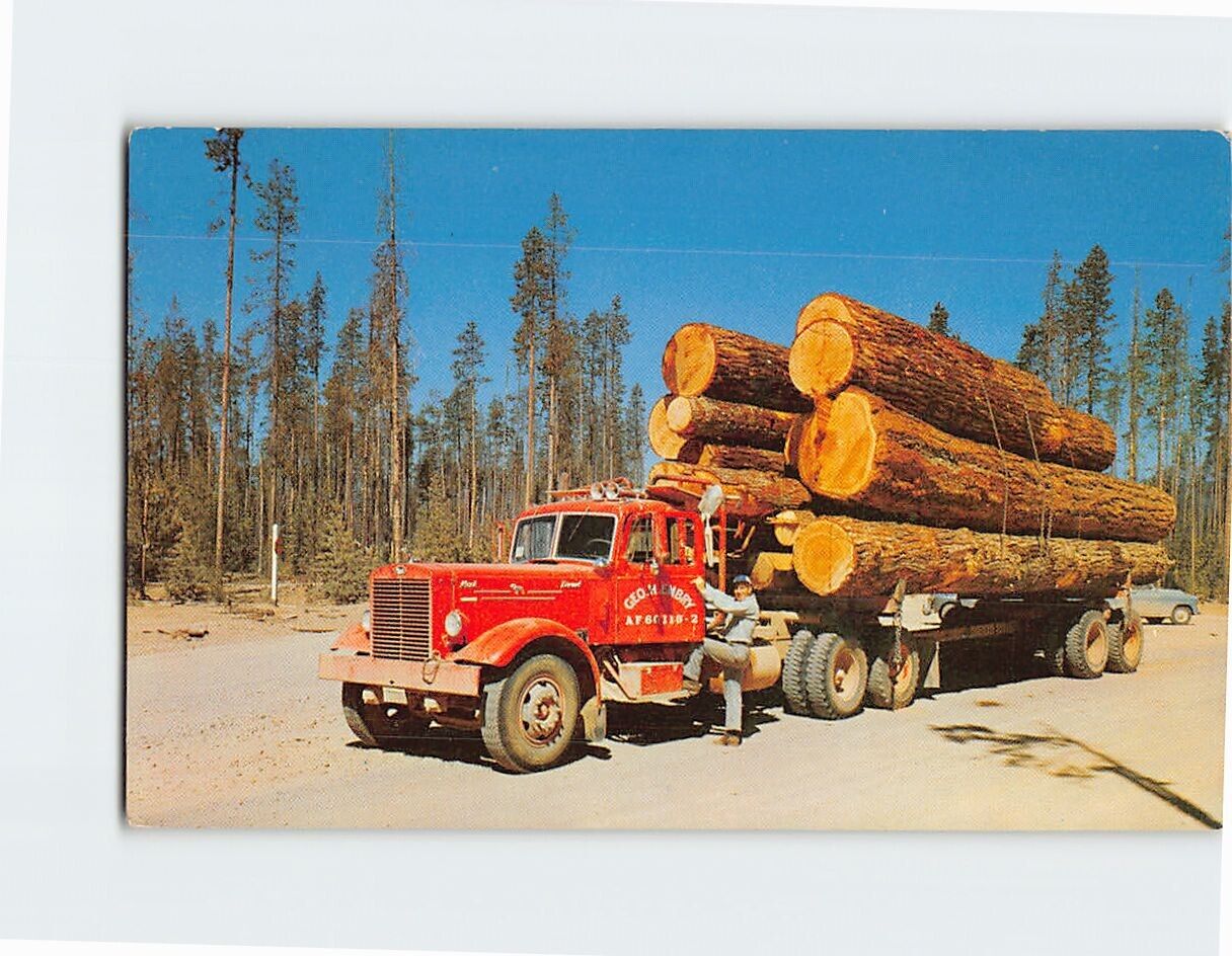 Postcard Logging Truck Full of Logs