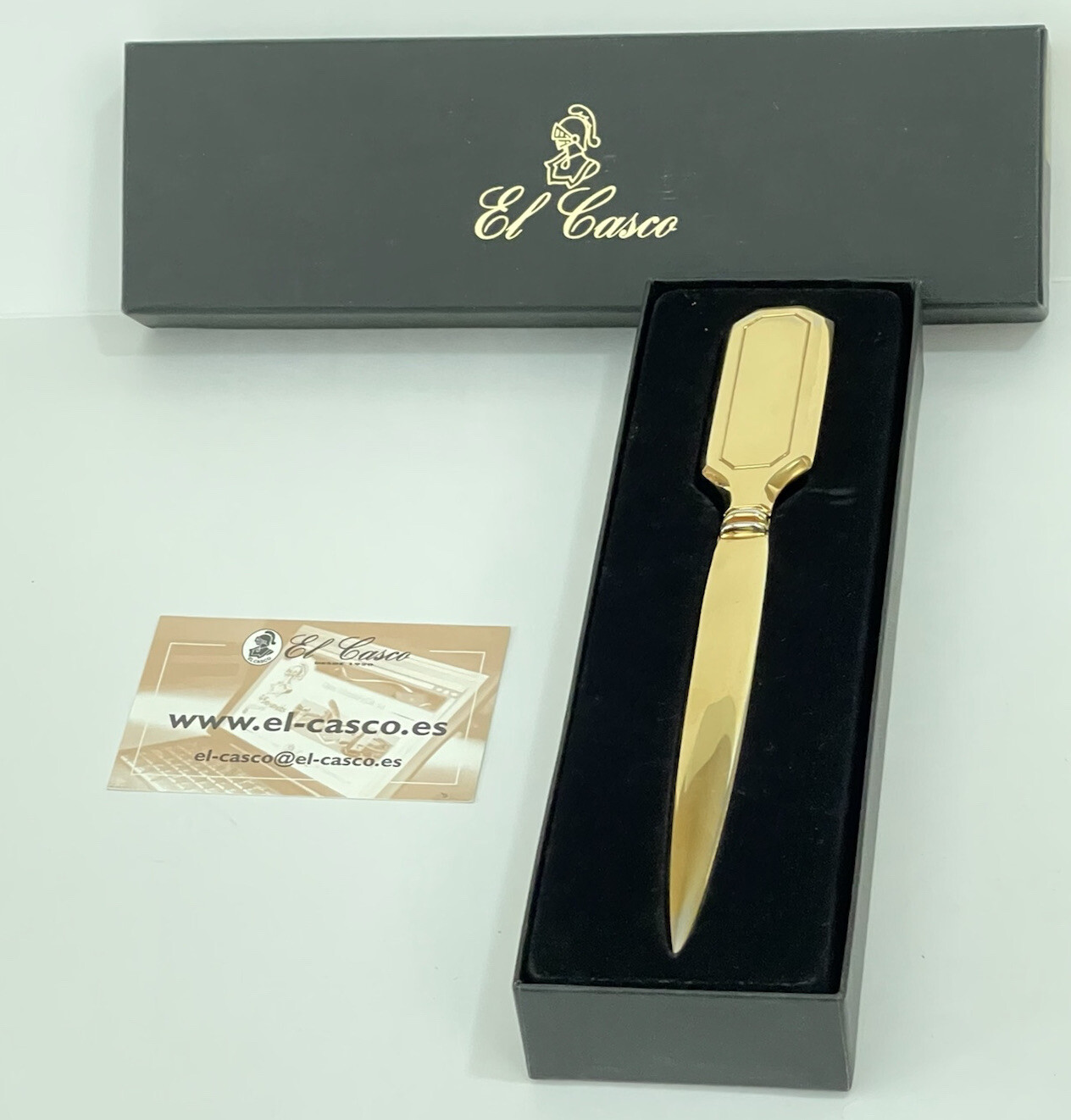 Vtg El Casco 23K Gold Plated Letter Opener Luxury Office Desk Accessory Richcore