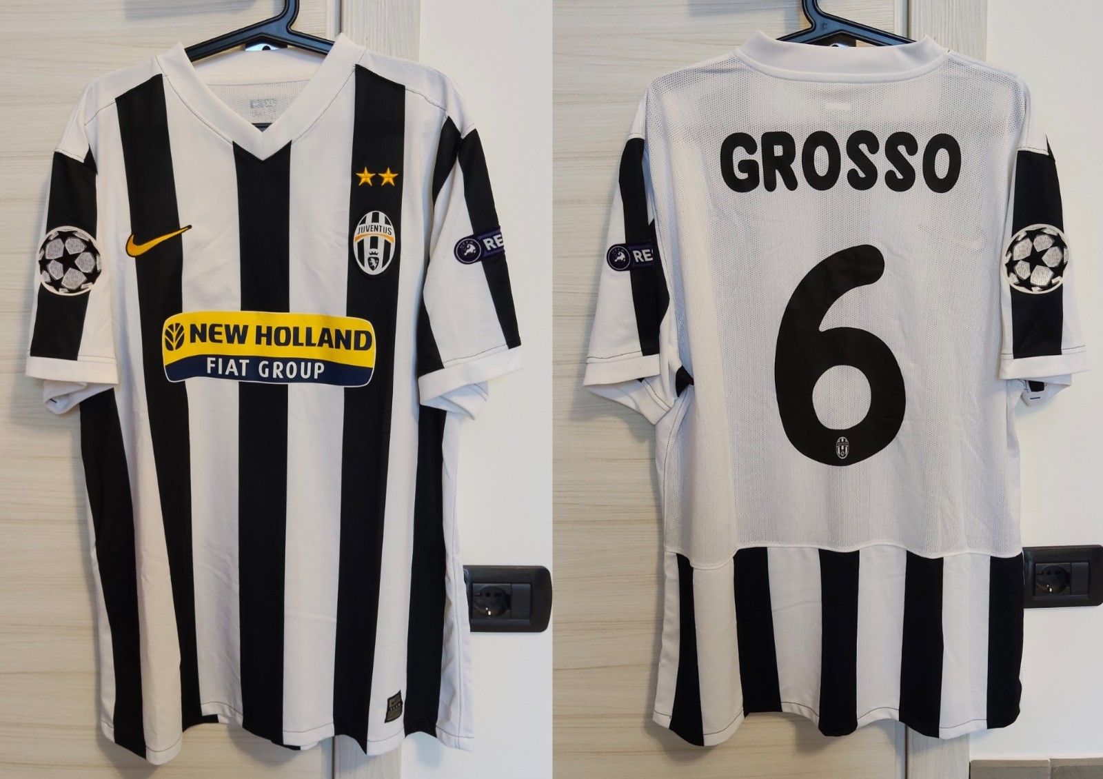 JUVENTUS-BORDEAUX FOOTBALL JERSEY 9/15/09 MATCH WORN N°6 BIG CHAMPIONS LEAGUE 