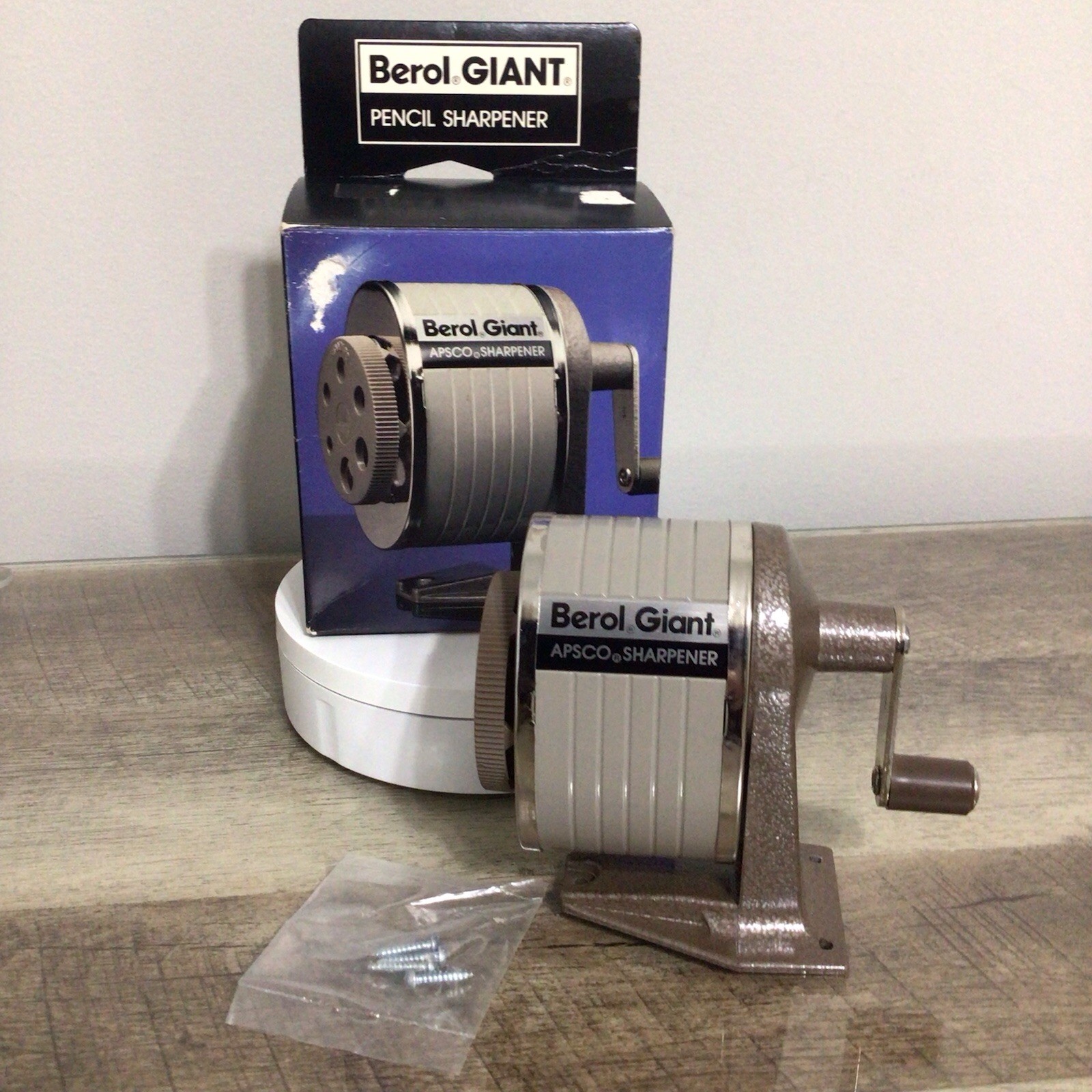 Vintage Berol Giant APSCO Manual 6-Hole Pencil Sharpener Wall/Desk Mount