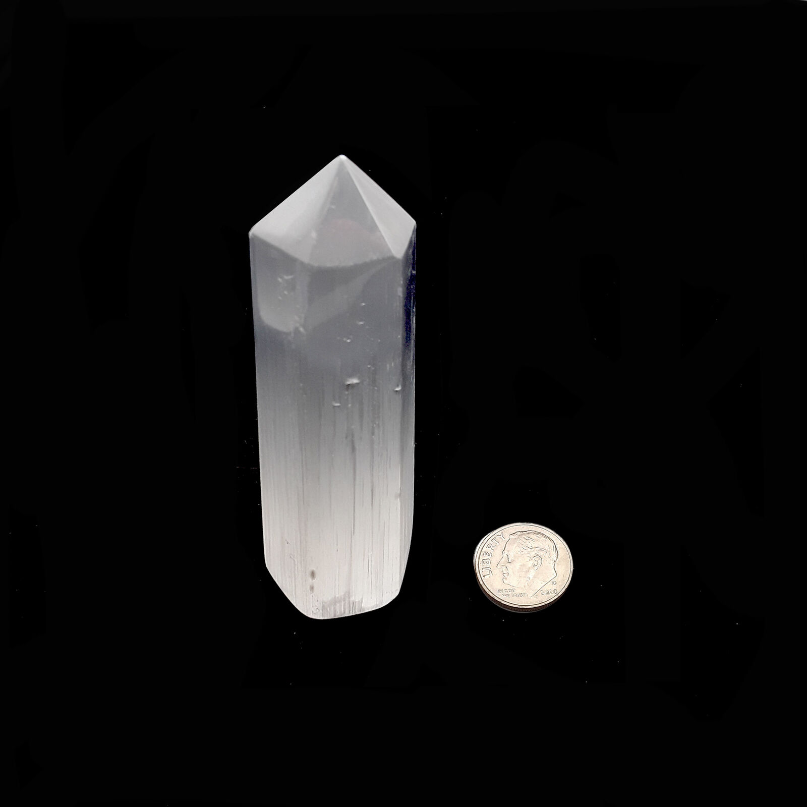 Natural Selenite Crystal Obelisk Tower Terminated Point Approx 4