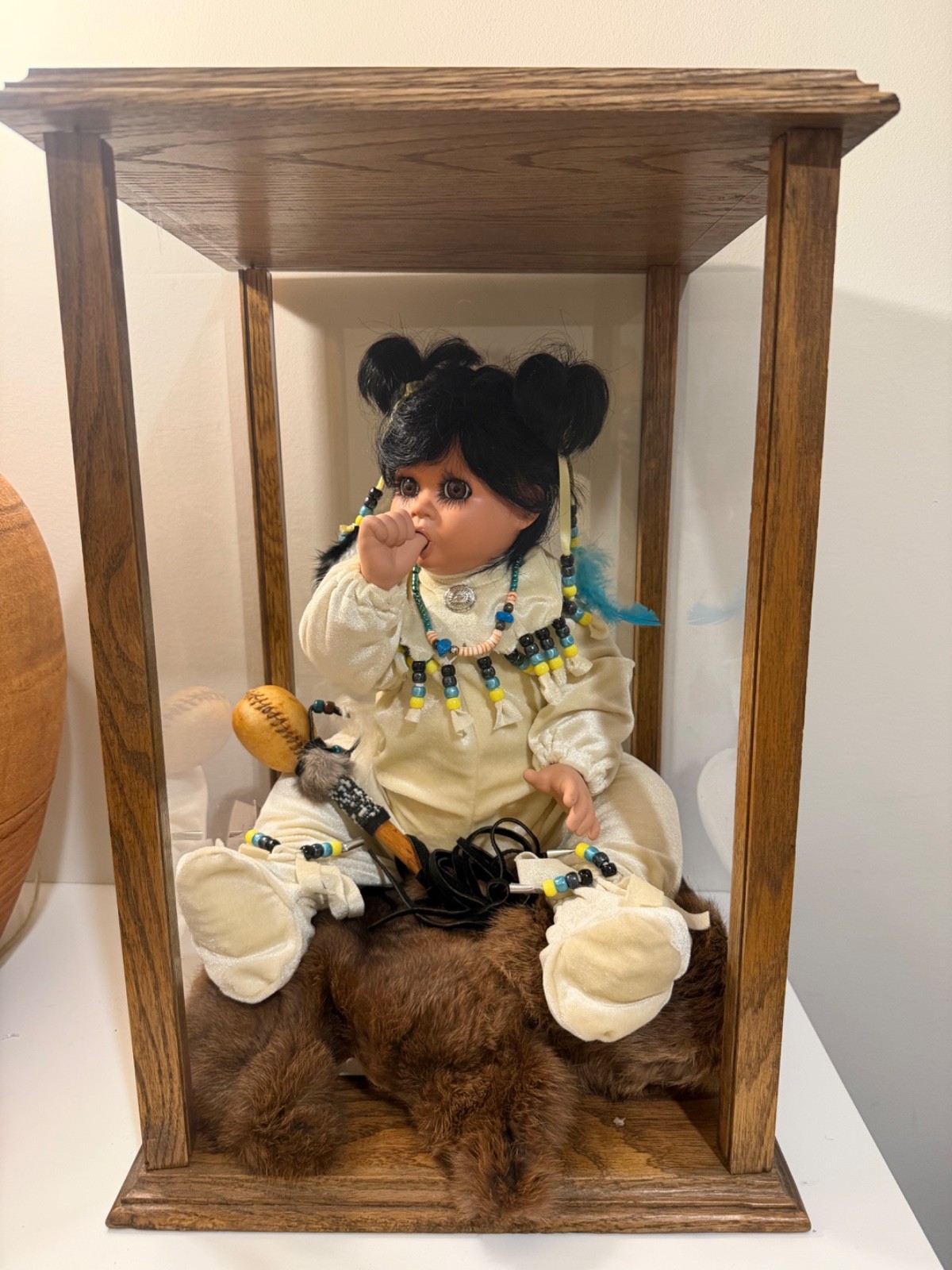 Louann Paul Native American Navajo Indian porcelain bisque doll weighted