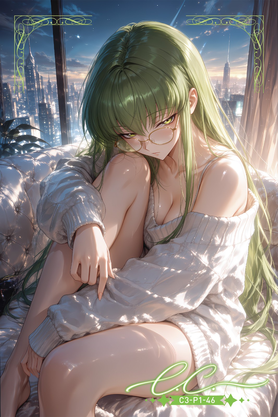 C.C. Waifu Card Anime Girl Fanart Card Oversized Board A5 With NFC Chip
