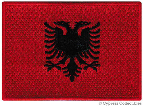 ALBANIA FLAG PATCH ALBANIAN BADGE applique embroidered iron-on TRAVEL SOUVENIR 