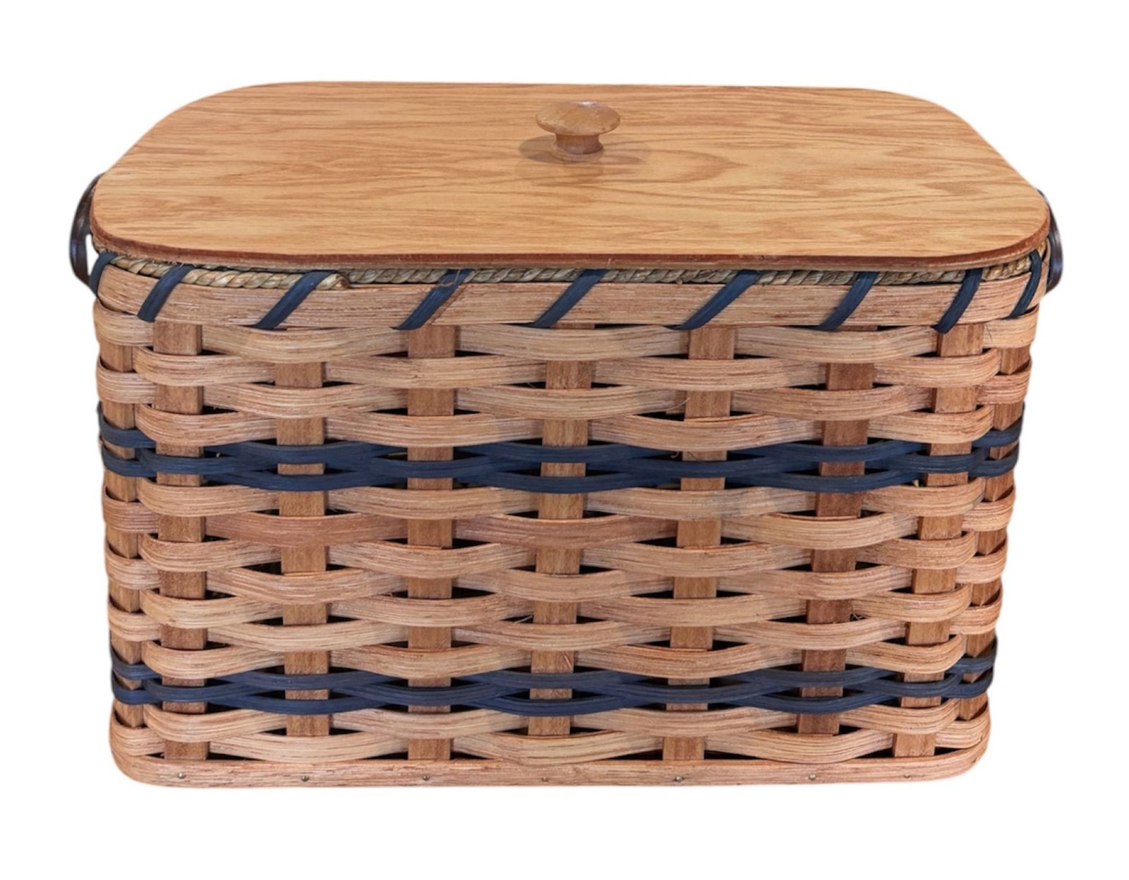 Amish Made Bread Box Storage Gingerich Style With Flat Lid and Leather Handles Amish Made Bread Box Storage Gingerich Style With Flat Lid and Leather Handles