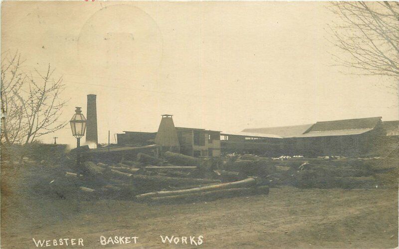 1909 Webster Monroe New York Basket Works Factory Industry RPPC Photo Postcard