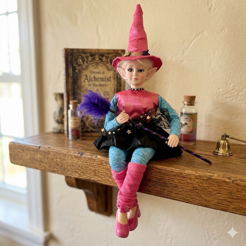 NICOLE MILLER Halloween Elf Fairy Shelf Sitter Doll Articulated Collectible NEW
