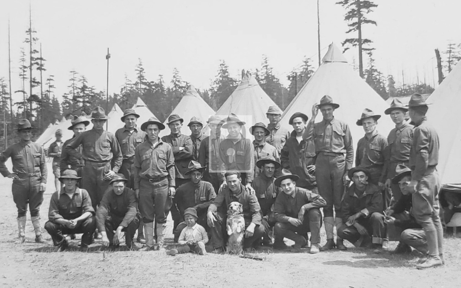 Fort Flagler Soldiers With Boy & Dog Washington WA - 11x17 Reprint