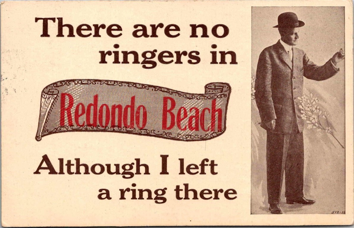 c1913 Comic Humor Ringers In Redondo Beach California CA Los Angeles Postcard