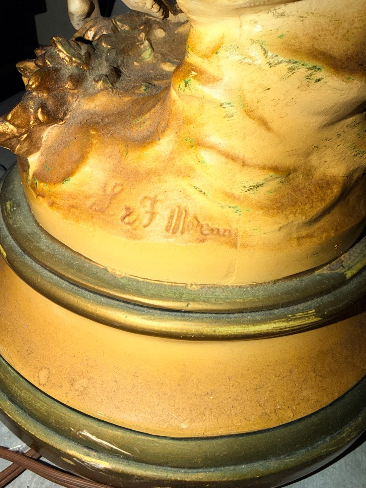 Vintage L & F Moreau Style Figural Table Lamp Two Dancing Women Gold Tone Vintage L & F Moreau Style Figural Table Lamp Two Dancing Women Gold Tone