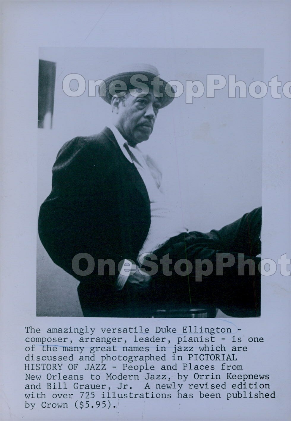 1966 DUKE ELLINGTON Versatile Entertainer Press Photo