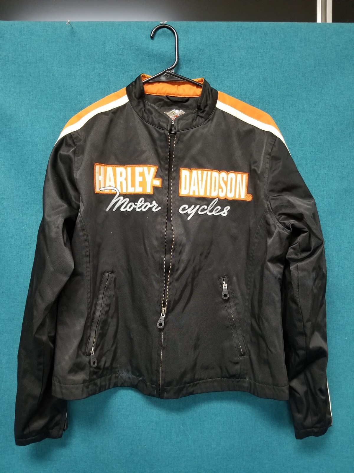 Vintage Harley Davidson Women\'s Sz XL Embroidered Zip-Up Moto Jacket Motorcycle