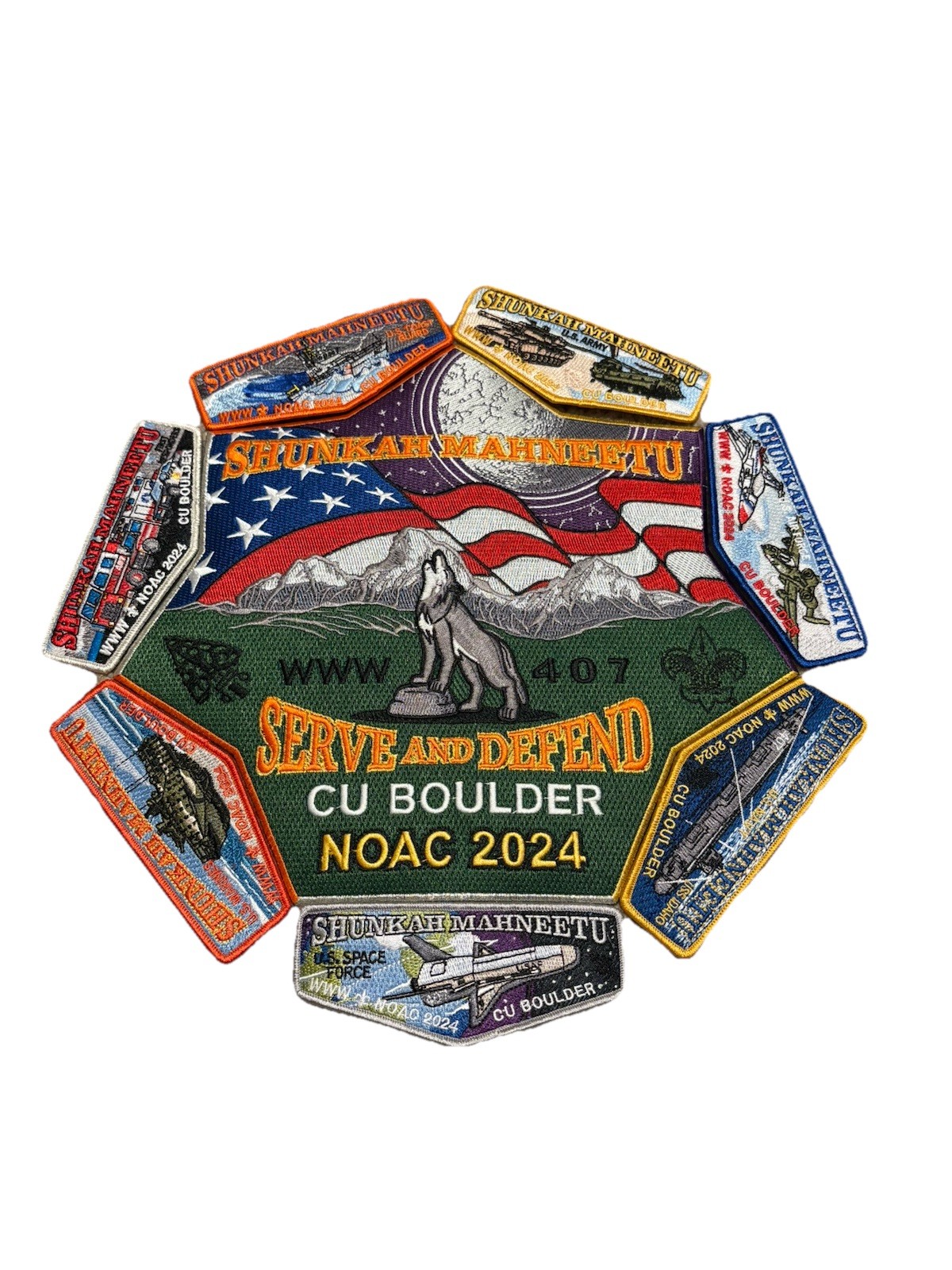 BSA OA Lodge 407 Shunkah Mahneetu 2024 NOAC Complete Military Set If 8 Mint BSA OA Lodge 407 Shunkah Mahneetu 2024 NOAC Complete Military Set If 8 Mint