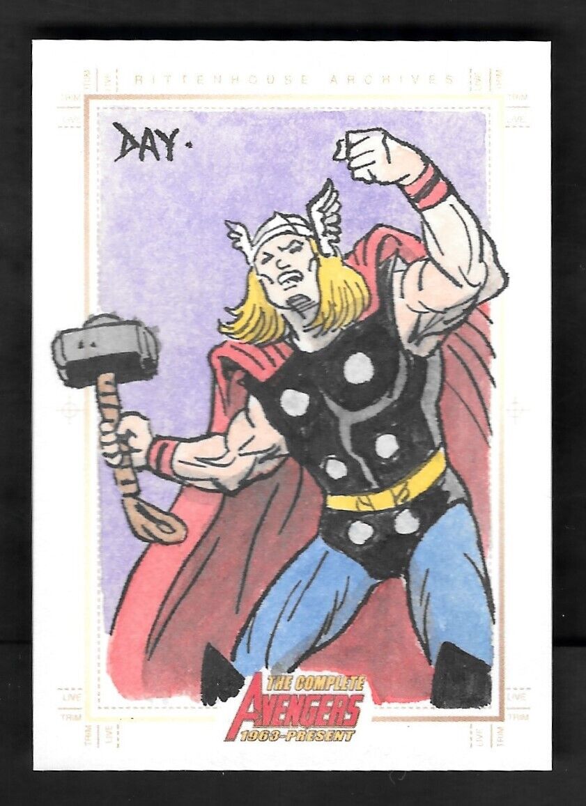 2006 Rittenhouse Complete Avengers Hand Drawn Colored SketchaFEX Thor Day