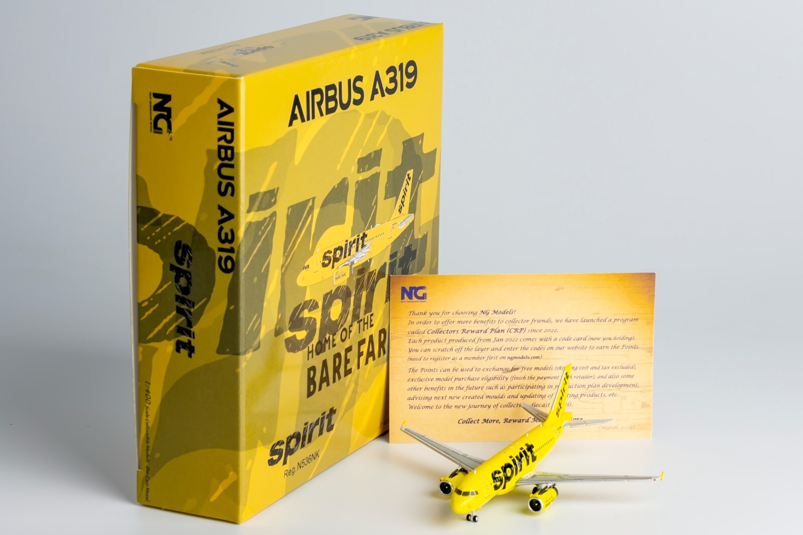 NG Model 1:400 Spirit Airlines Airbus A319-100 N536N Diecast Aircraft Jet Model