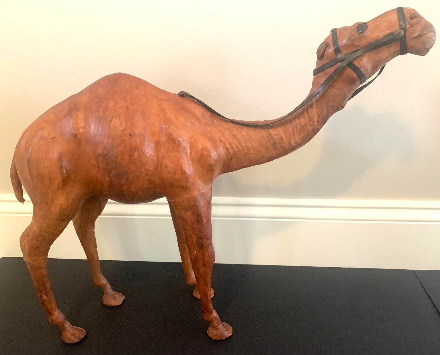 Vintage Leather Wrapped Large Camel 21\' W X 17\